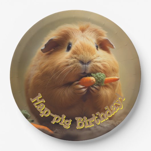 Hap-pig Verjaardag! Papieren Bordje (Voorkant)