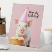 Hap-pig Verjaardag! Reclamebord Met Voetstuk (Insitu)