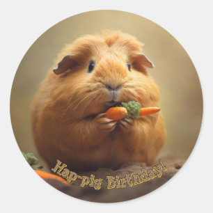 Hap-pig Verjaardag! Ronde Sticker