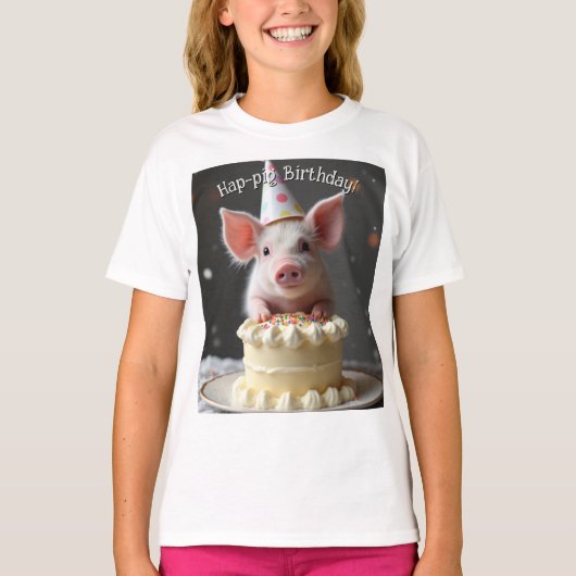 Hap varken Verjaardag T-shirt (Voorkant)