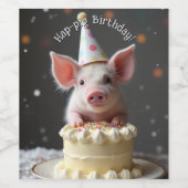 Hap varken Verjaardag Wijn Etiket (Enkel label)