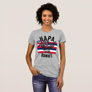 HAPA HAWAII HI Flag TRIBAL SHAKA BG T-shirt