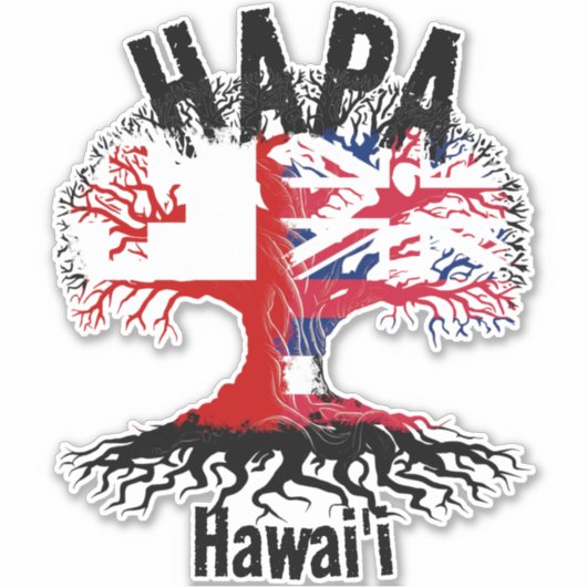 HAPA TONGA HAWAII ROOTS STICKER (Voorkant)