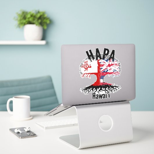 HAPA TONGA HAWAII ROOTS STICKER (Laptop op bureau)