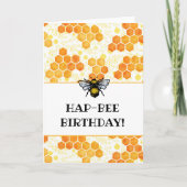 HapBEE Birthday Bumblebee Kaart (Voorkant)