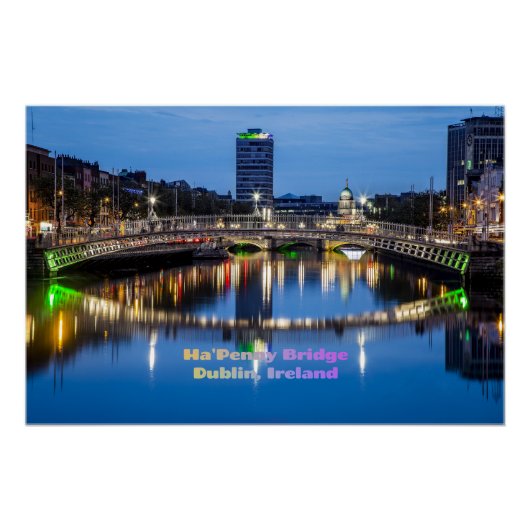 Ha'Penny Bridge, Dublin, Ierland Perfect Poster (Voorkant)