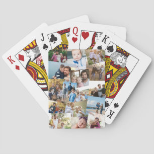 Haphazardly Overlappende Foto's Collage Sjabloon Pokerkaarten