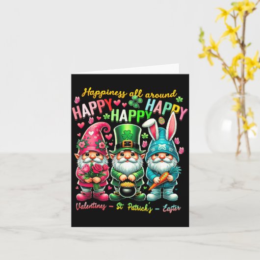 Hapness Allaround Gnome Happy Valentine St Patrick Kaart (Gele Bloem)