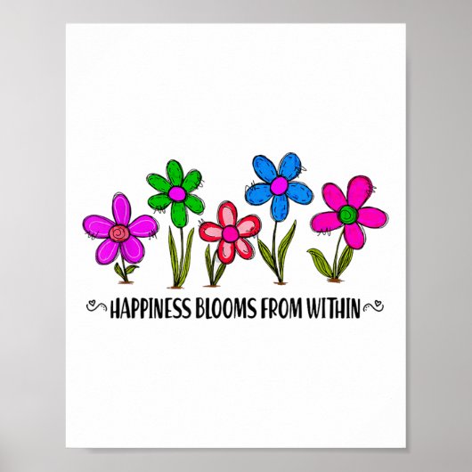 Hapness Blooms From A Within Insrational Motivatio Poster (Voorkant)