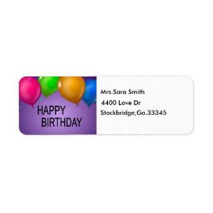 HAPP1, Mrs Sara Smith, 4400 Love Dr., Stockbridg.. Etiket