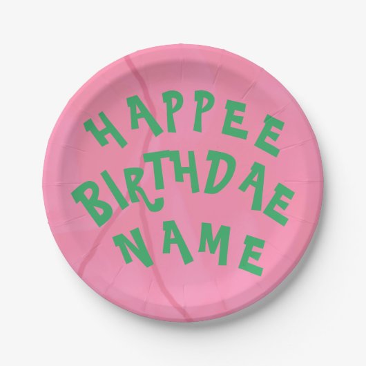 Happe Birthdae Bord voor persoonlijke naam (Voorkant)