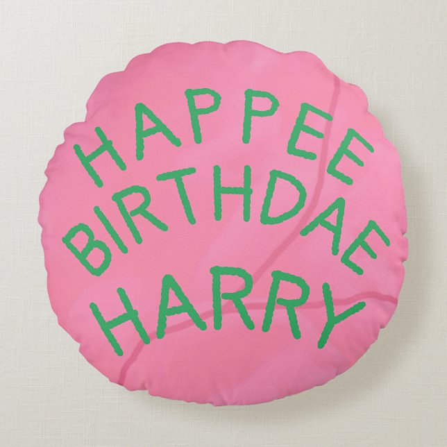 Happee Birthdae Cake Pouf Coussin (Devant)