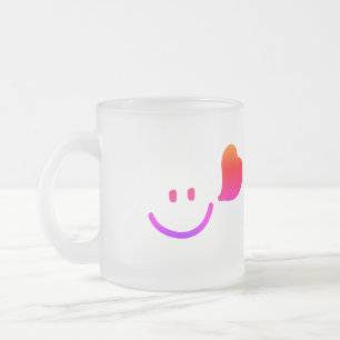 HappeSmiley Gezicht met Hart – kleur haar Matglas Koffiemok