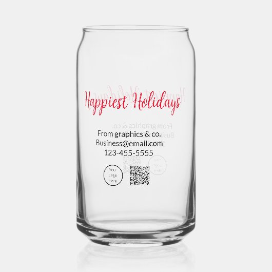 Happest holiday ajouter business logo nom q r code (Recto)
