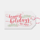 Happiest Feestdagen Script Gift Labels Cadeaulabel (Voorkant (Horizontaal))