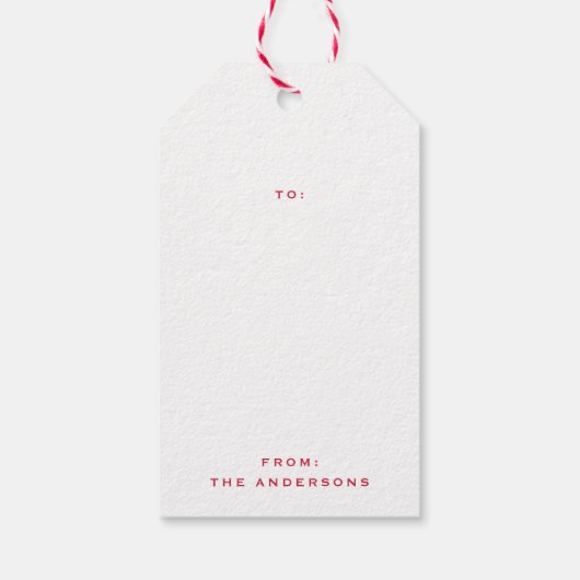 Happiest Holidays Elegant Typography Christmas Cadeaulabel (Achterkant)