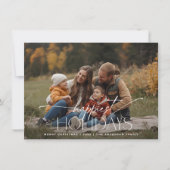 Happiest Holidays Elegant Typography Photo Feestdagenkaart (Voorkant)