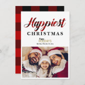 HAPPIEST-kerstkaart met rode speldenfeestdag Kaart (Voorkant / Achterkant)