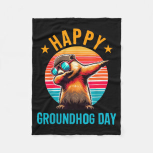 Happige Groundhog Day Dabbing Bosmarmot Kinderen G Fleece Deken