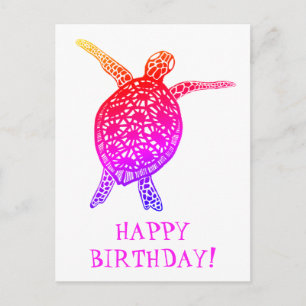 HAPPIGE VERJAARDAG Zeeschildpad Landschildpad! Briefkaart