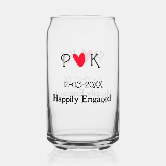 Happily Engagé ajouter nom de couple date de lettr (Recto)