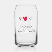 Happily Engagé ajouter nom de couple date de lettr (Verso)