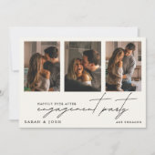 Happily Ever After 4 Photo Cream Engagement Party Kaart (Voorkant)