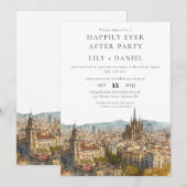 Happily Ever After Barcelona Wedding Kaart (Voorkant / Achterkant)