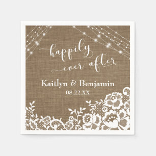 Happily Ever After beroemd gemaakt door Burlap Lig Servet