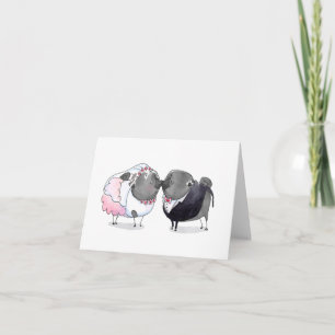 Happily Ever After Black Pug trouwkaart Kaart