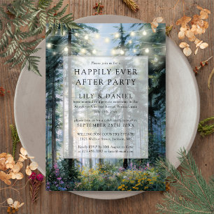 Happily Ever After Bos String Lichtjes Bruiloft Kaart