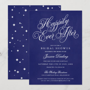Happily Ever After Bruiloftsinvitaties Koningsblau Kaart