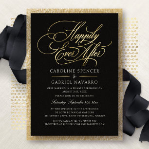Happily Ever After Bruiloftsreceptie Uitnodiging