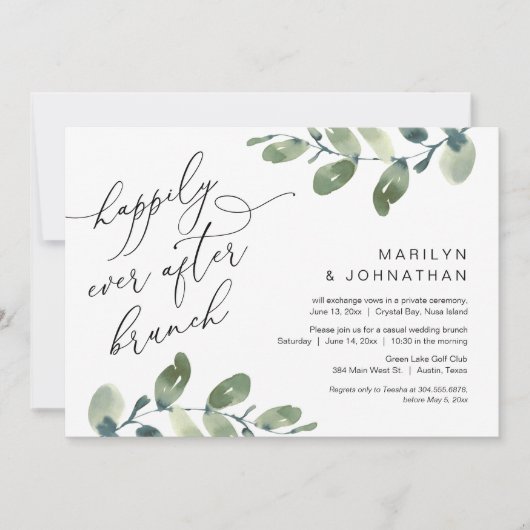 Happily Ever After Brunch Feestje Groene Wegloop H Kaart (Voorkant)