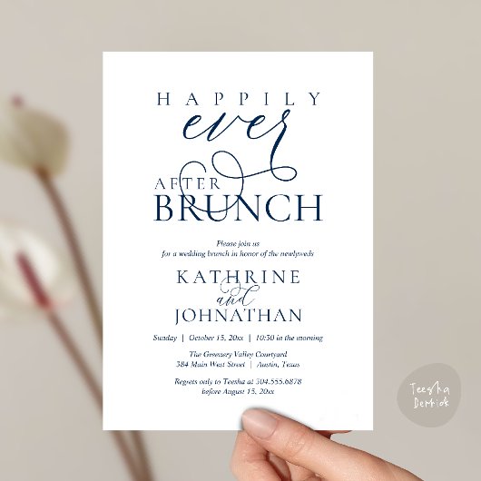 Happily Ever After Brunch Post Wedding Elopement Kaart