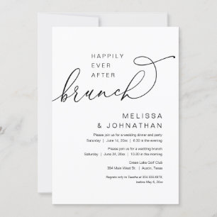 Happily Ever After Brunch, Trouw Elopement Feest Kaart