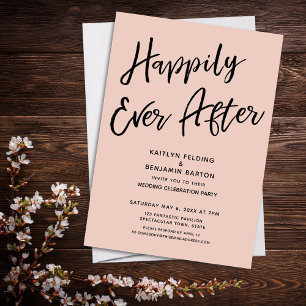 Happily Ever After Casual Bruiloft na-feest Blush Kaart