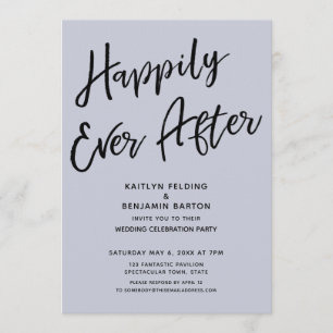 Happily Ever After Casual Trouwfeest Stof Blauw Kaart