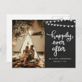 Happily Ever After | Chalkboard bruiloft foto Briefkaart (Voorkant / Achterkant)