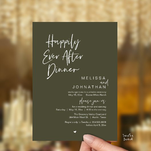 Happily Ever After Dinner Modern Wedding Party Kaart