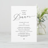 Happily Ever After Dinner Modern Wedding Reception Kaart (Staand voorkant)