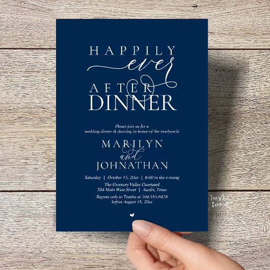 Happily Ever After Dinner Modern Wedding Reception Kaart
