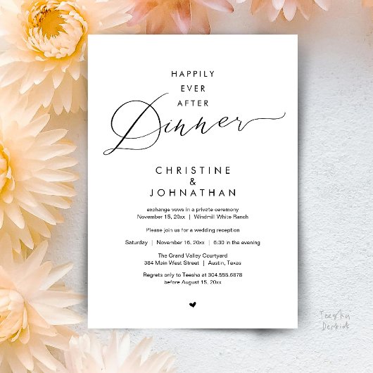 Happily Ever After Dinner Modern Wedding Reception Kaart