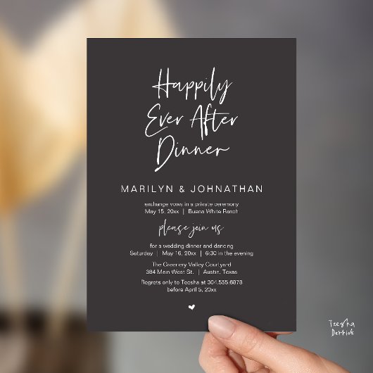 Happily Ever After Dinner Modern Wedding Reception Kaart