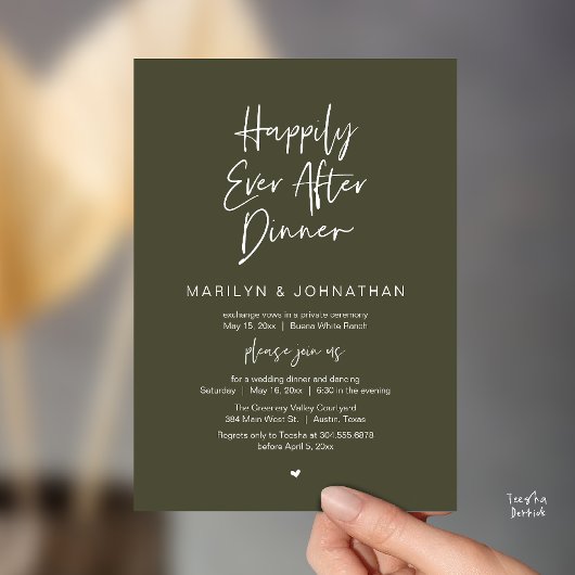 Happily Ever After Dinner Modern Wedding Reception Kaart