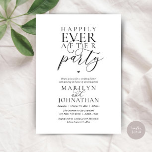 Happily Ever After Feest Bruiloft Elopement Diner Kaart