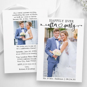 Happily Ever After Feest Calligrafie Hart 2 Foto Aankondiging