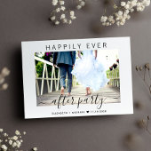 Happily Ever After Feest Foto Bruiloftsreceptie Aankondiging