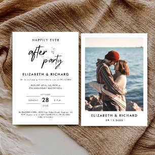 Happily Ever After Feest Minimaal Huwelijksfeest Kaart