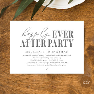Happily Ever After Feest, Moderne Trouwreceptie Kaart
